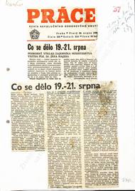 Výstřižky novin, které jsou rovněž součástí spisu dochovaného v Archivu bezpečnostních složek.