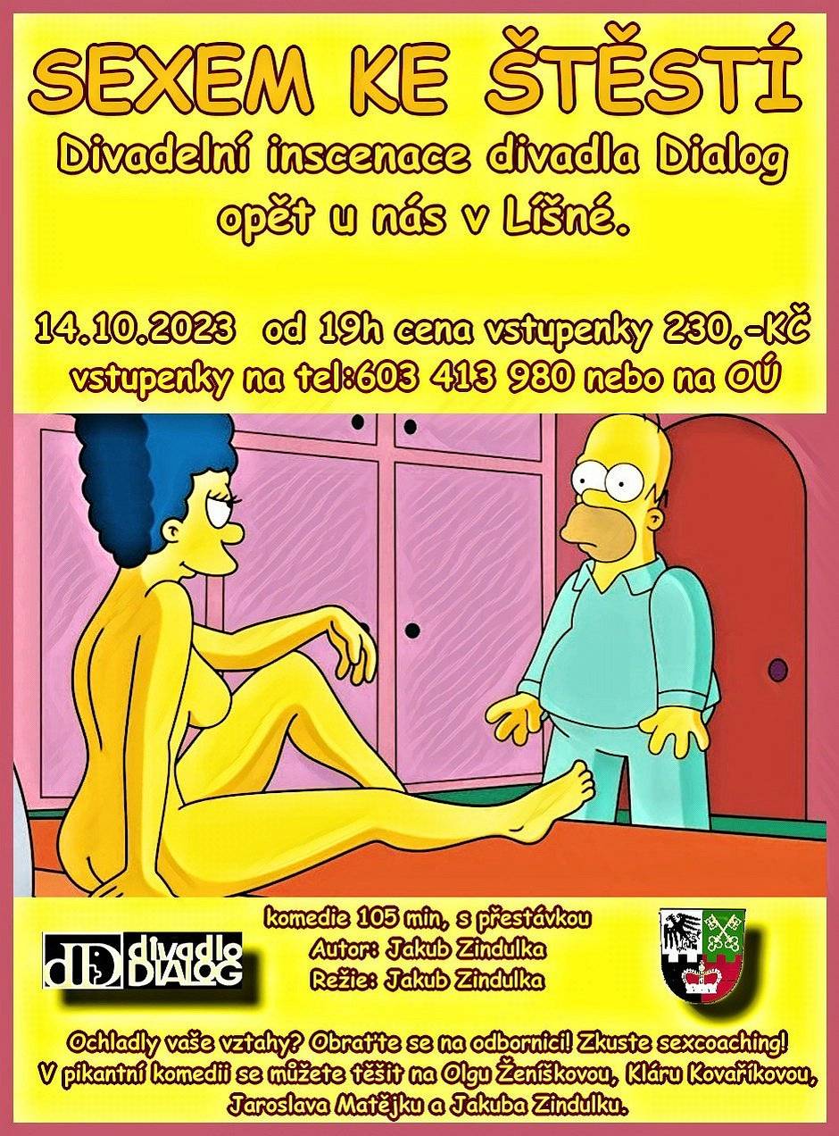 dne 14.10. od 19:00 Vás zveme na divadelní představení divadla DIALOG z Plzně s názvem SEXEM KE ŠTĚSTÍ. Vstupenky jsou v prodeji na OÚ.