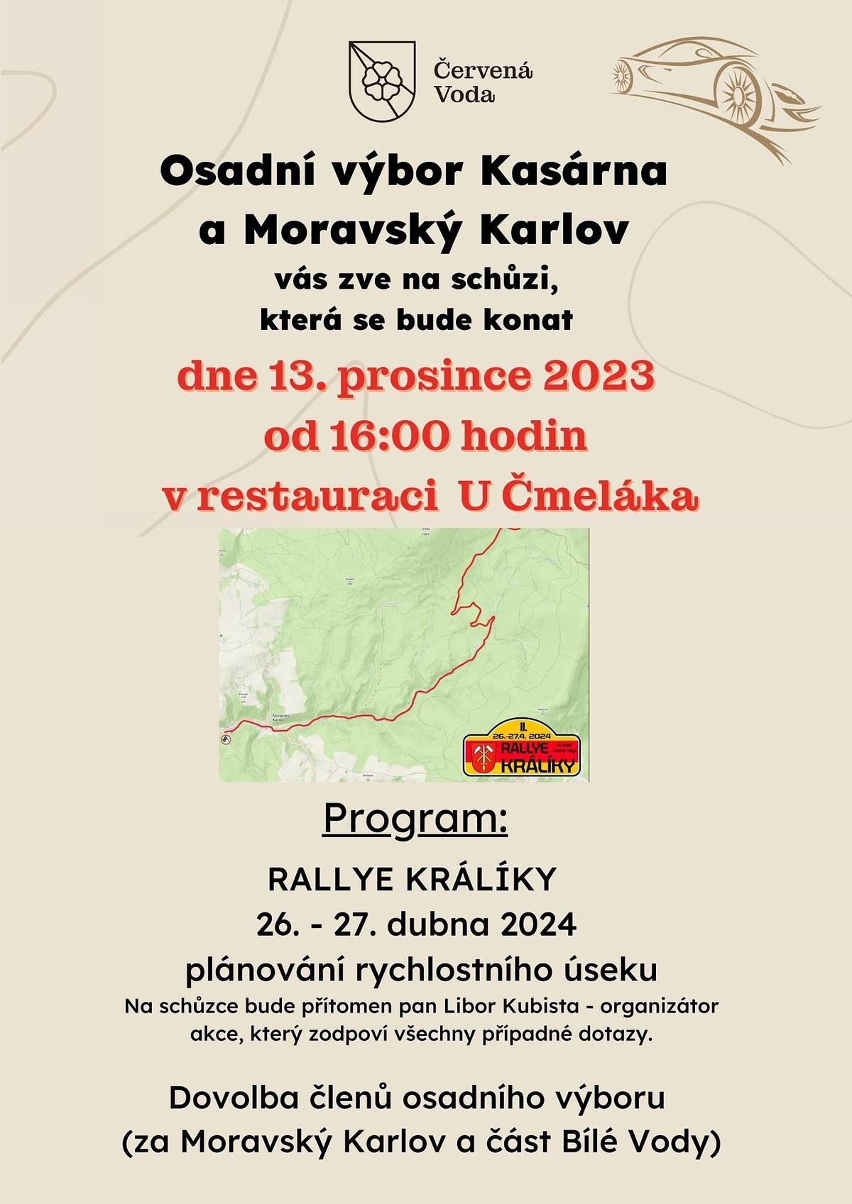Zítra 13.12.2023 od 16 hodin v restauraci U Čmeláka.