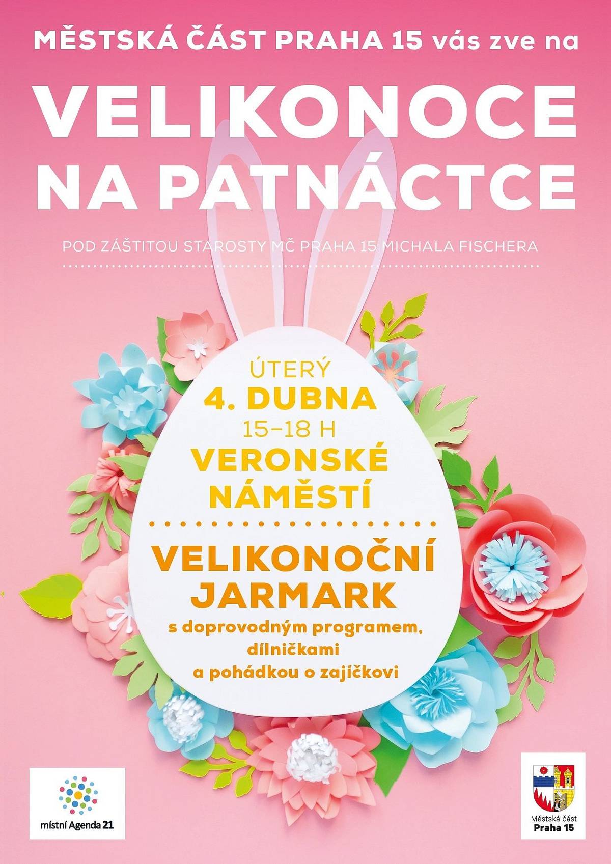 Přijďte se s námi pobavit a užít si 4. dubna velikonoční jarmark s doprovodným programem, dílničkami a Velikonoční pohádkou o zajíčkovi.