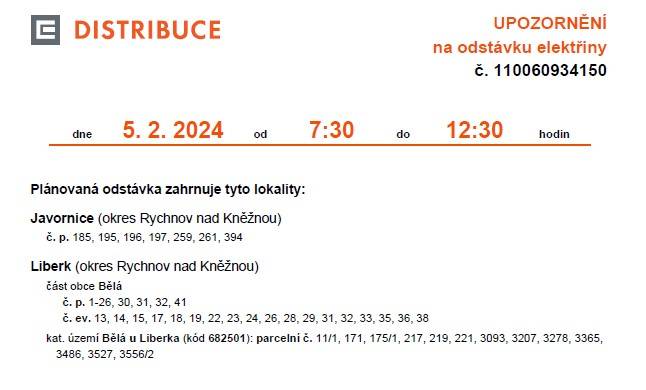 Více informací v příloze.