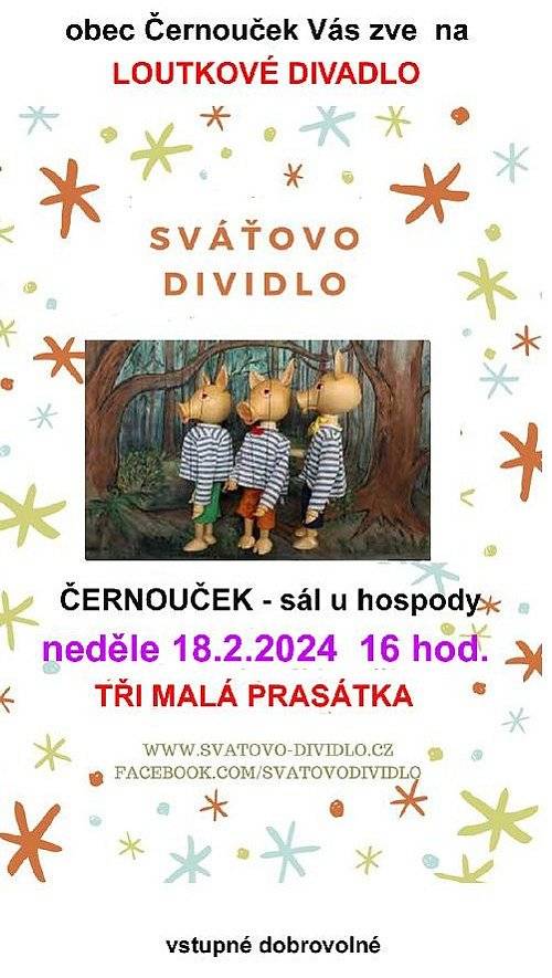 Pozvánka na loutkové divadlo pro děti.
