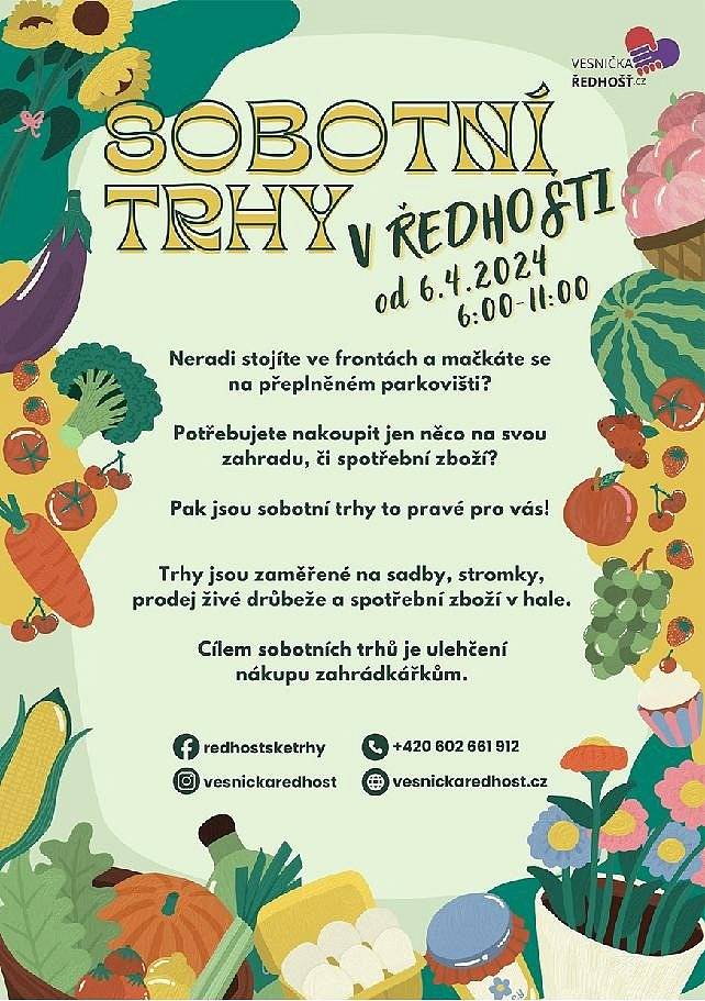 Pozvánka na trhy v Ředhošti.