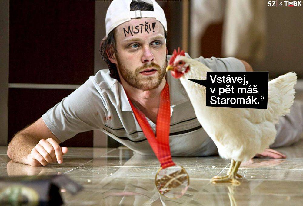 Přežili zlatí hoši bujaré medailové oslavy? Uvidíme podle toho, kolik se jich sejde dnes v 17 hodin na Staroměstském náměstí. Jak noc prožil autor rozhodujícího gólu Pastrňák, ukazuje TMBK v koláži pro Seznam Zprávy.