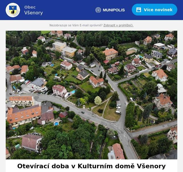 Vážení návštěvníci kulturního domu, Všenorské knihovny a Muzea Všenory včetně Literární kavárny,  dovolujeme si Vás upozornit, že 1.května 2024 je celý kulturní dům z důvodu státního svátku uzavřen.  Od 2.května 2024 je kulturní dům opět otevřen  dle planých otevíracích hodin.
Ve dnech 8. května,12. května a  26. května se pro velký ohlas bude opakovaně hrát muzikál Hrátky s čertem.

Online prodej vstupenek byl již zahájen. Vstupenky na představení je možné zakoupit od 2. května také ve Všenorské knihovně v otevíracích hodinách knihovny.
Přejeme příjemný svátečný den a těšíme se na Vás