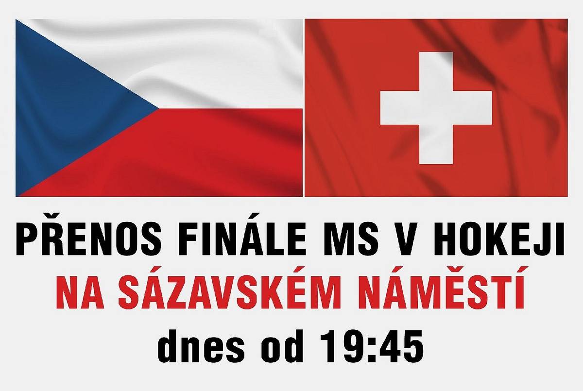 Dnešní finále hokejového MS se bude promítat na náměstí. Občerstvení zajištěno.