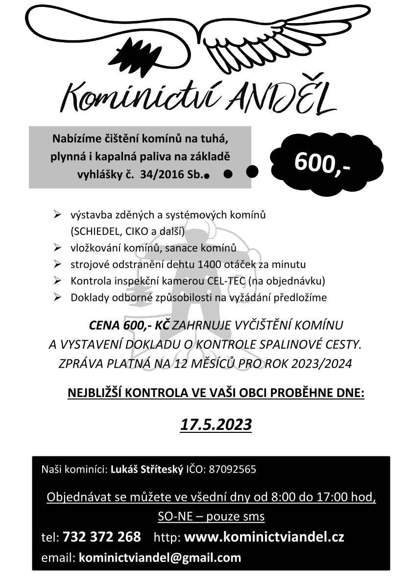 Ke stažení ve formátu pdf.:
LETÁČEK KOMINICTVÍ ANDĚL 17.5.2023.pdf