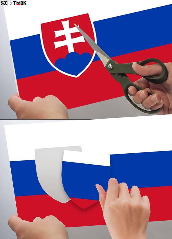 Vítězem parlamentních voleb u sousedů se stal Fico (SMER). Je na čase proto adekvátně upravit jeden ze slovenských státních symbolů. Koláž TMBK pro Seznam Zprávy.