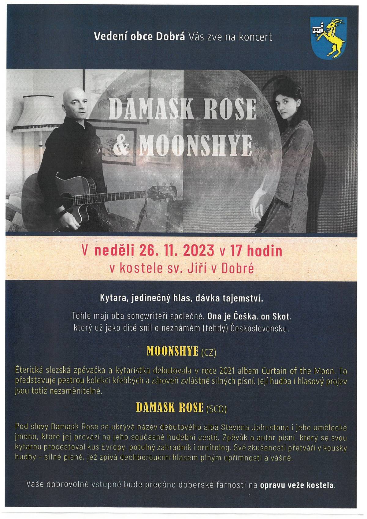 Zveme vás na nedělní koncert v kostele sv. Jiří v Dobré.