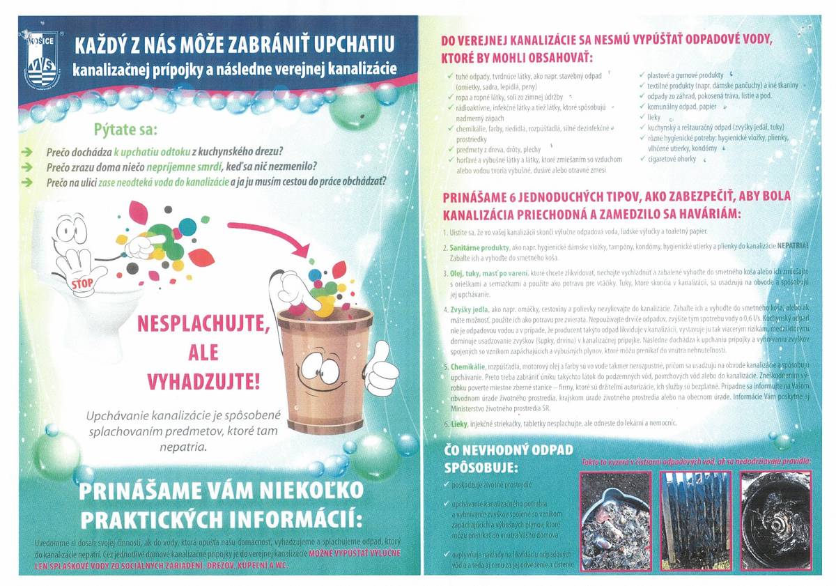 Leták - kanalizácia