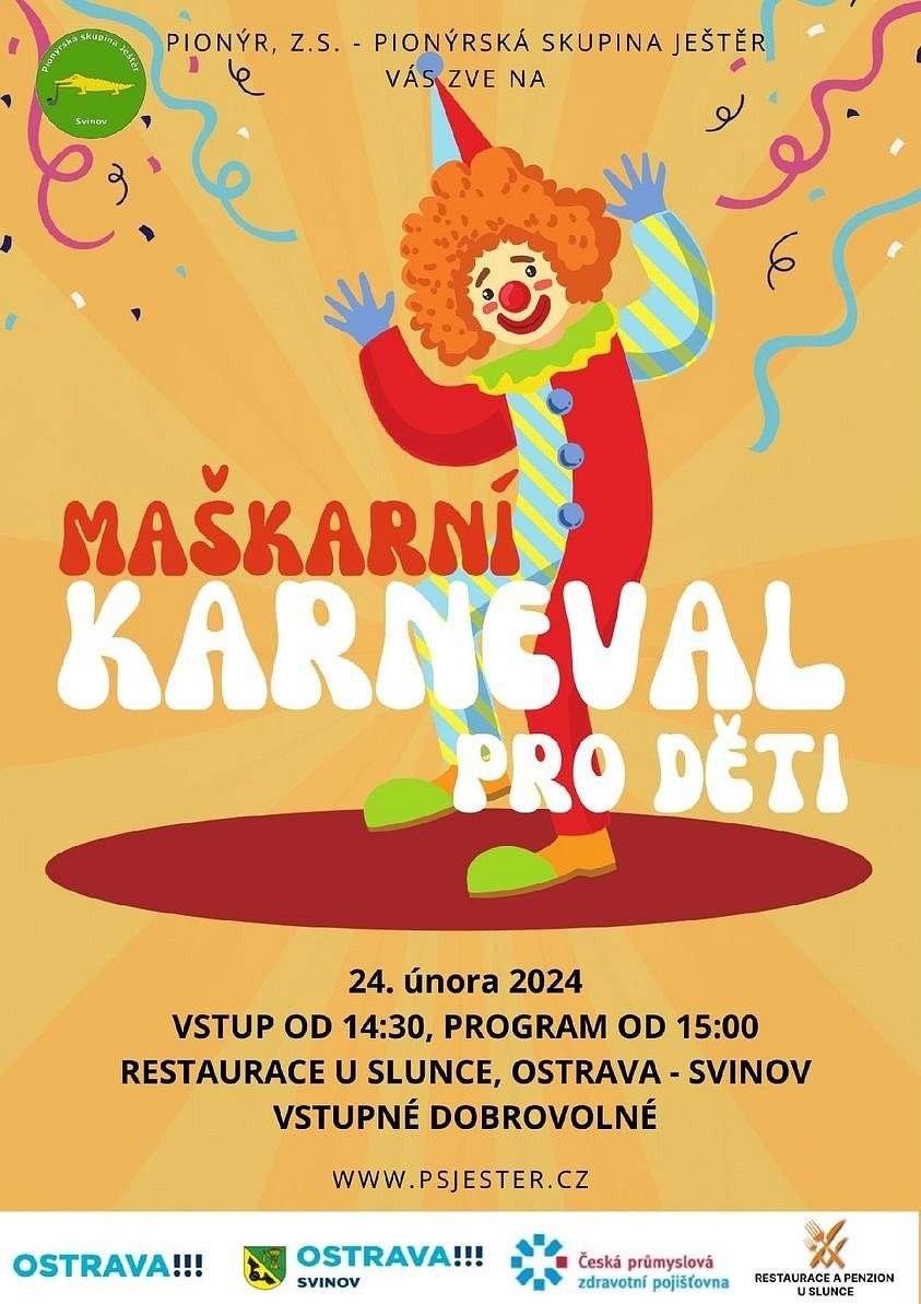 Pionýrská skupina Ještěr zve na maškarní karneval pro děti
