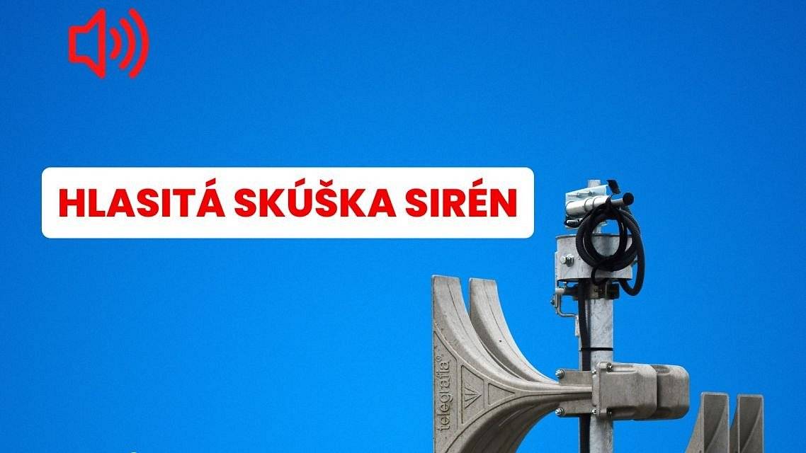 Vážení občania, 
 
oznamujeme Vám, že v súlade s usmernením č. SKR-OOR2-2023/000894-035 "Preskúšanie prevádzkyschopnosti systémov varovania v SR v roku 2024“ sa v piatok 14.6.2024 o 12:00 hod. zrealizuje akustické preskúšanie elektromotorických a elektronických sirén hlasitou skúškou 2 minútovým stálym tónom.