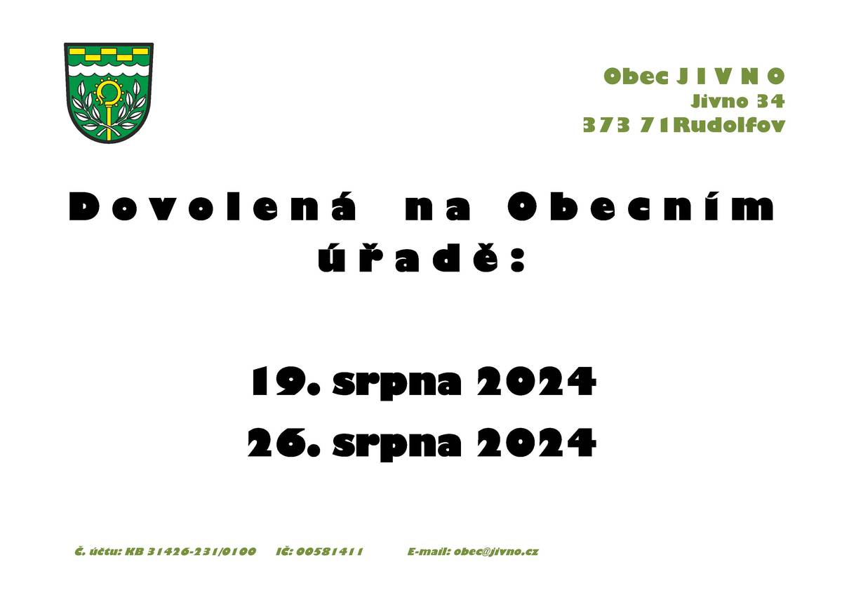 Dovolená na Obecním úřadě.