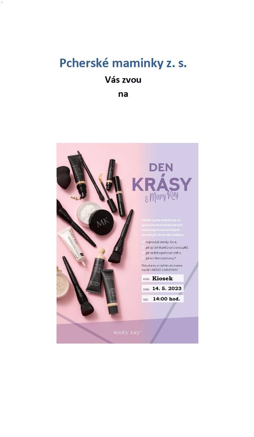 Ke stažení ve formátu PDF:
na web plakátek Mary Kay 2023_05_14.pdf