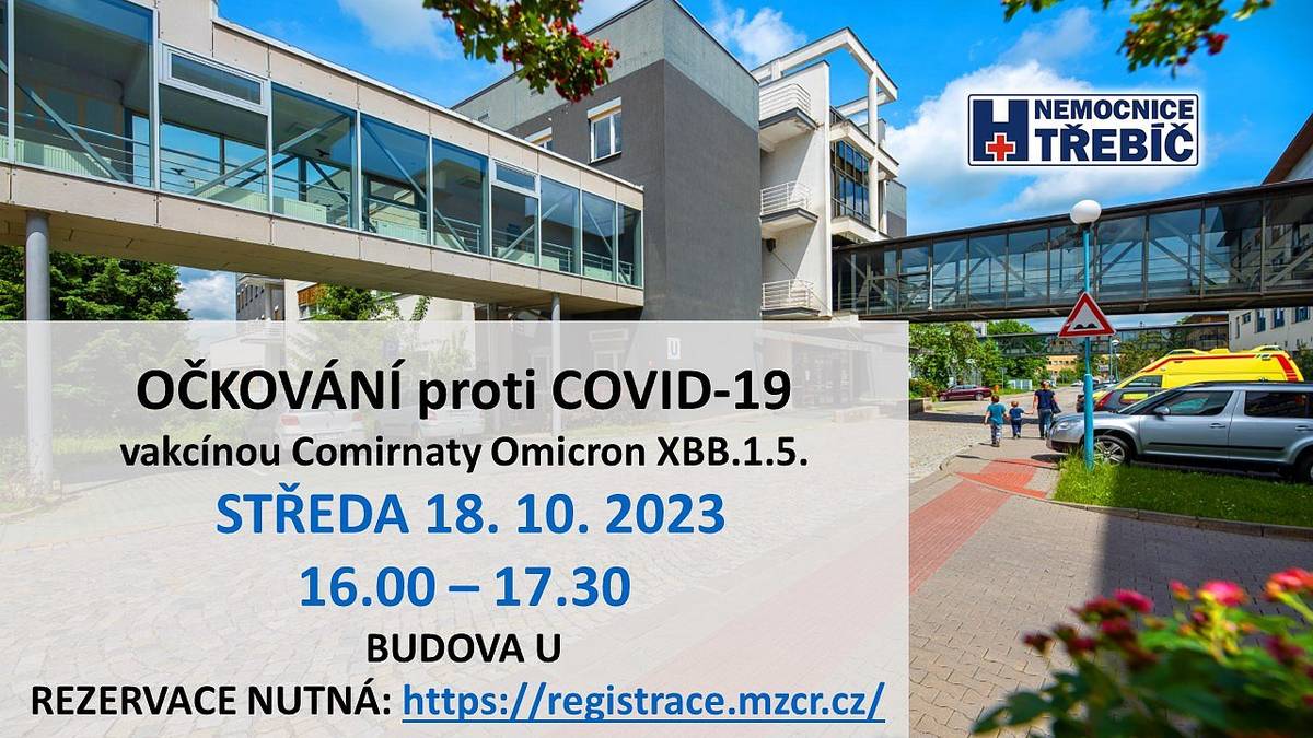 Kdy: STŘEDA 18. 10. 2023 16.00 – 17.30
Kde: Nemocnice Třebíč, budova U
REZERVACE NUTNÁ: https://registrace.mzcr.cz/