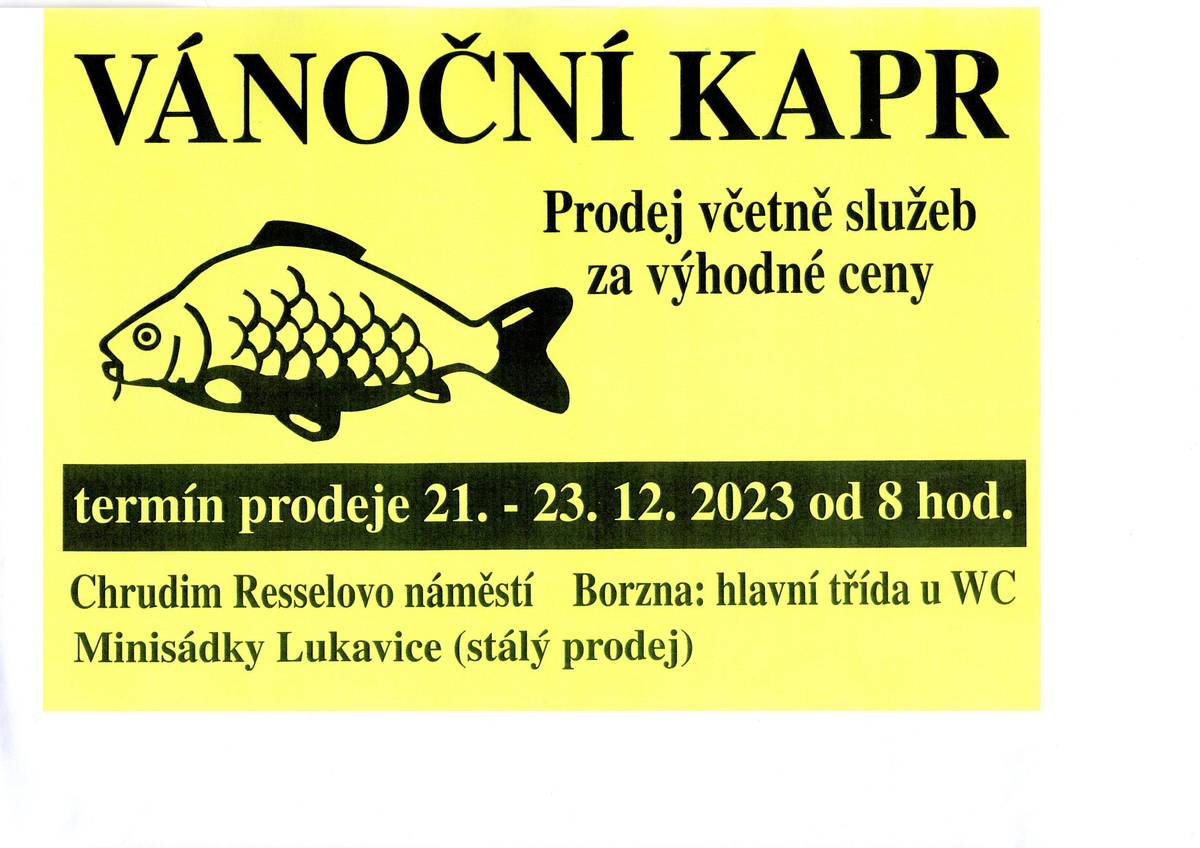 Termín prodej 21. - 23. 12. 2023 od 8 hod.
Chrudim Resselovo náměstí. Borzna.
Minisádky Lukavice (stálý prodej)