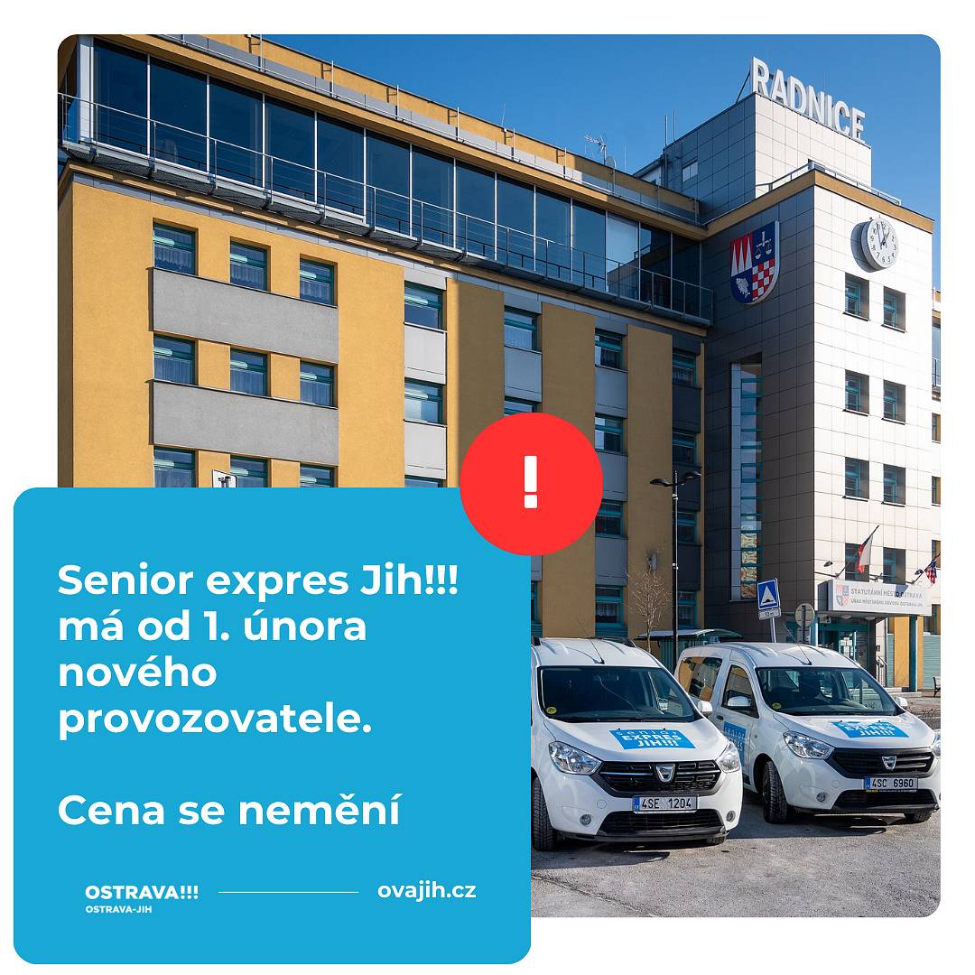 Od dnešního dne (1. února 2024) zodpovídá za kvalitu služby Senior expres Jih!!! nový provozovatel. Ceny se nemění. Dříve narození mohou za 25 korun jezdit k lékaři, na poštu či kamkoli v rámci celé Ostravy.
„Věříme, že si tato zvýhodněná doprava udrží vysoké standardy, které jsou se službou spojeny a které si naši senioři pochvalují. Důležité jsou spolehlivost, cenová dostupnost a vstřícné jednání řidičů,“ uvedla ke změně místostarostka Markéta Langrová, která vznik služby před téměř sedmi lety iniciovala.
Služba je pro zájemce k dispozici až čtyřikrát měsíčně a senioři si navíc sebou mohou vzít bezplatně doprovod. Spolehnout se mohou rovněž na vstřícnost řidičů při nastupování do auta a s pomocí při přenosu zavazadla či umístění ortopedických pomůcek – více zde: https://ovajih.ostrava.cz/cs/o-jihu/aktualne/neprehlednete-senior-expres-jih-ma-od-1-unora-noveho-provozovatele-ceny-se-nemeni