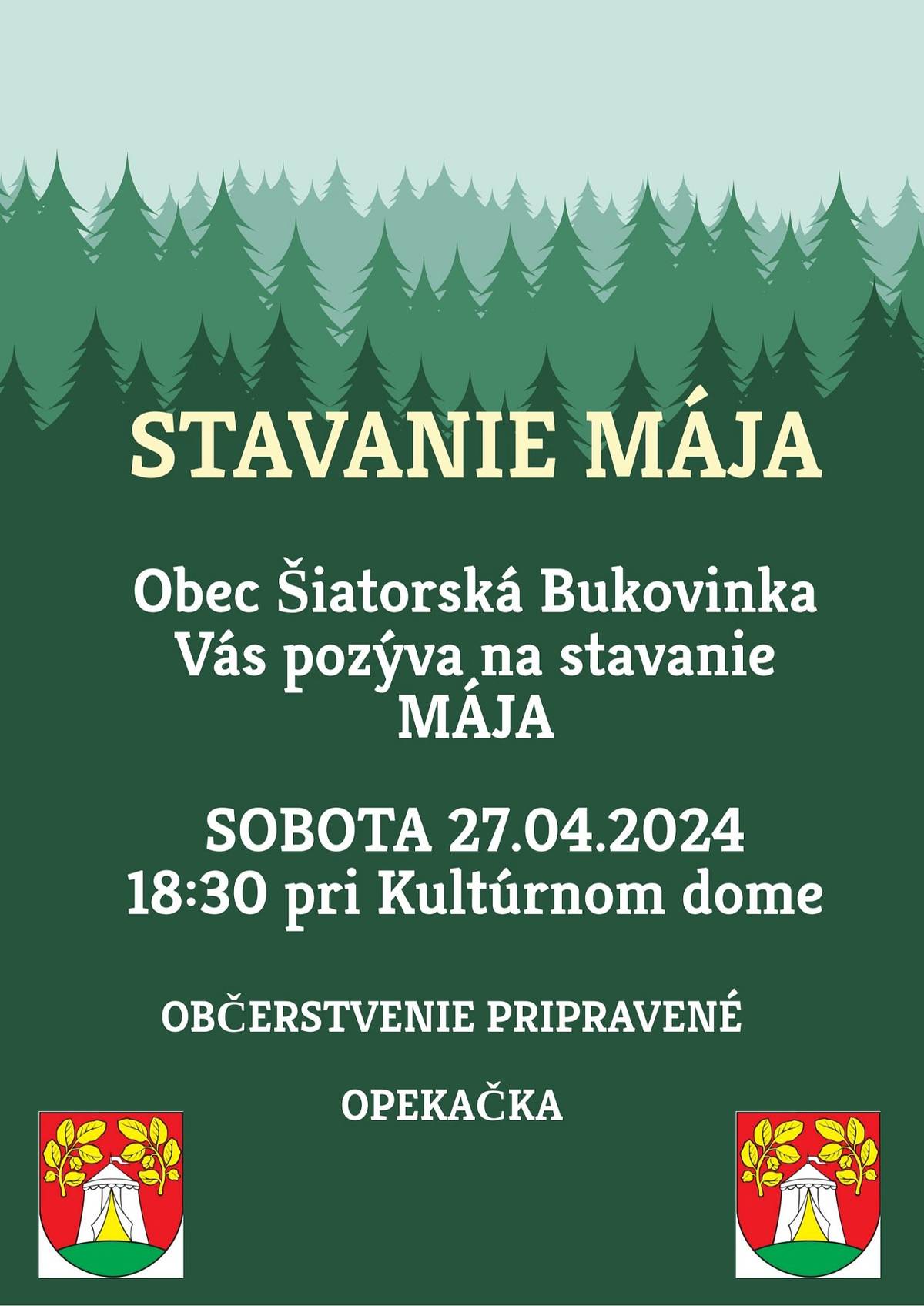 Pozývame Vás na stavanie MÁJA