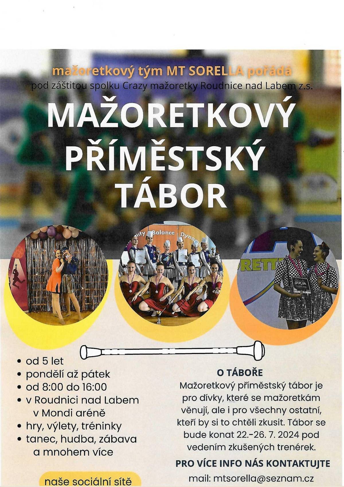 Nabídka příměstského tábora pro mažoretky.