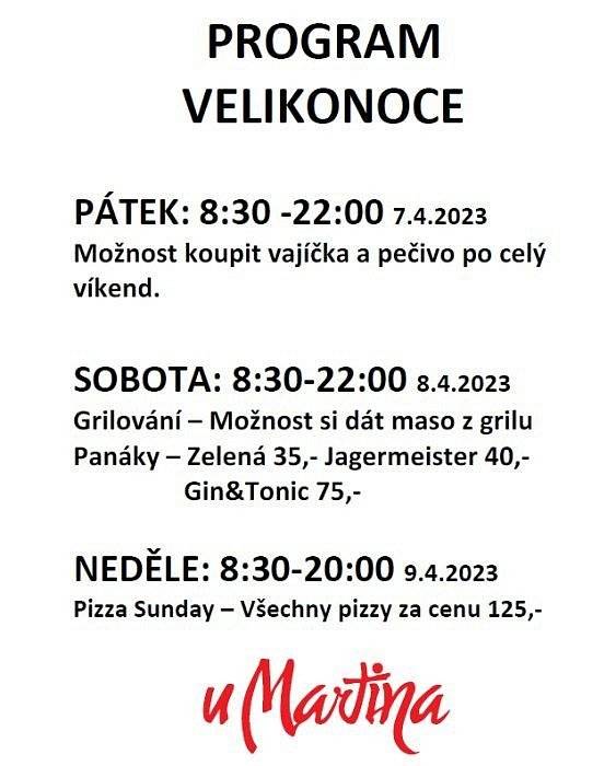 O velikonocích bude obchod v provozu :-)