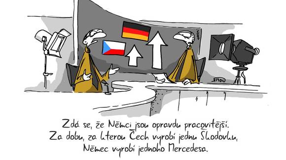 Humor: Proč Češi nemohou v produktivitě dohnat Němce.