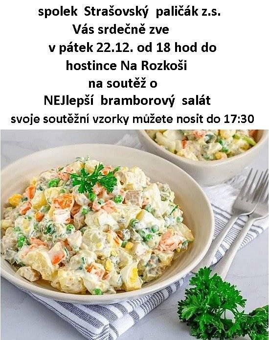 Srdečně Vás zveme v pátek 22.12. do hostince Na Rozkoši, kde se uskuteční od 18 hod soutěž o NEJlepší bramborový salát
