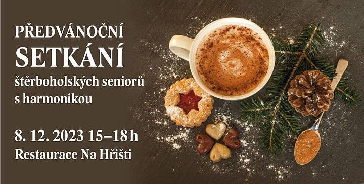 Pozvánka pro štěrboholské seniory na předvánoční setkání s harmonikou a dobrým jídlem v Restauraci Na Hřišti. PÁTEK 8.12.2023 od 15:00 hodin.
