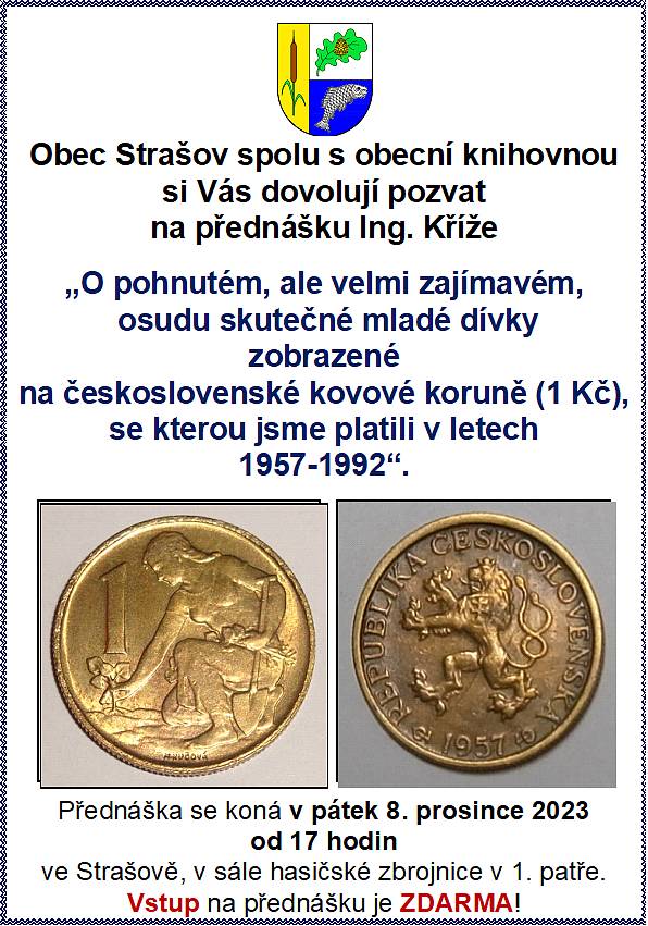 Srdečně zveme na velmi zajímavou přednášku která se koná 8.12. od 17 hod v požární zbrojnici