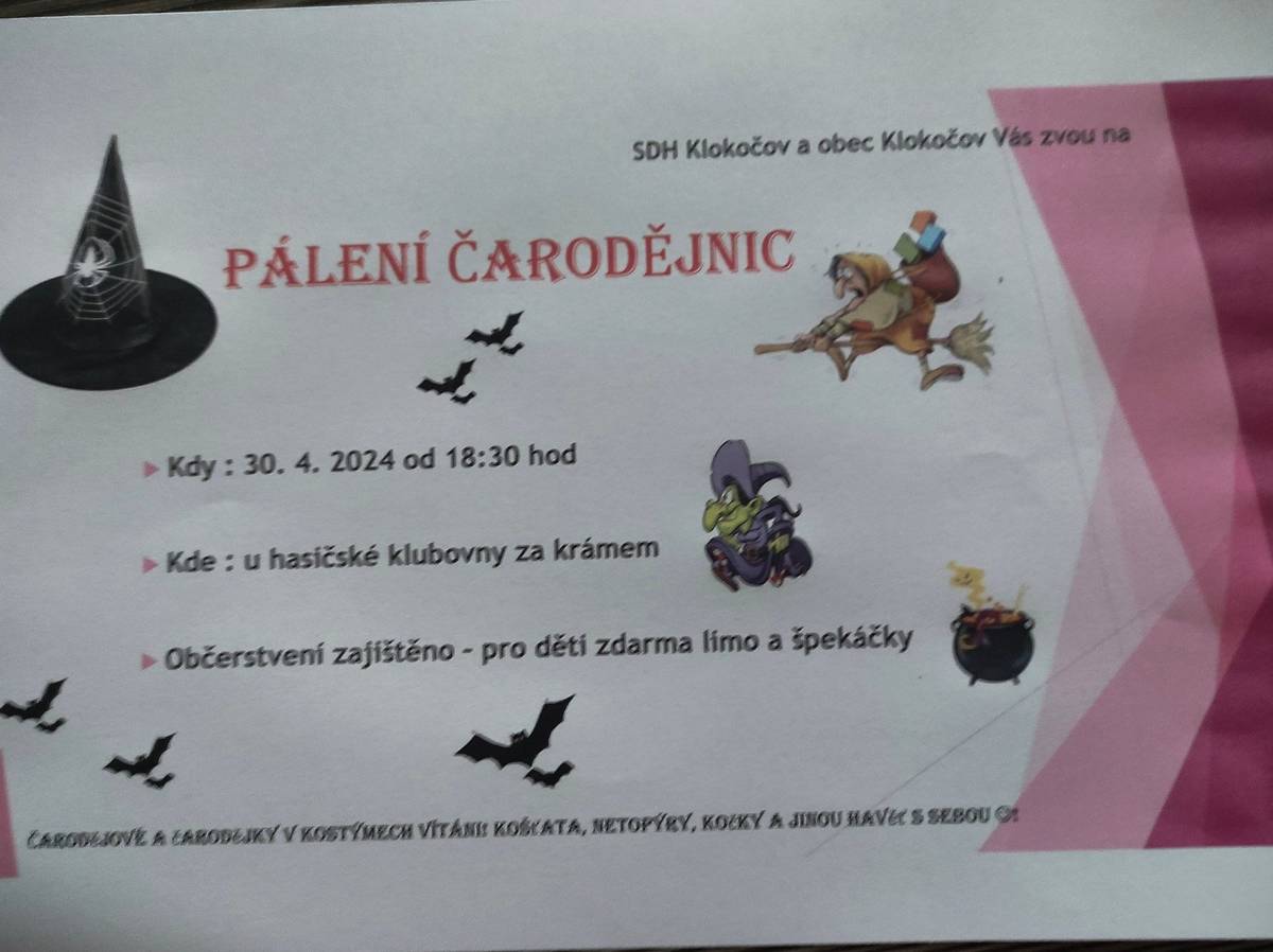 Pozvánka na pálení čarodejnic.