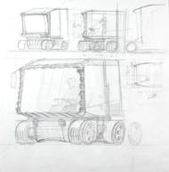 Návrhy turistického autobusu "Kryštof" z pera designéra Václava Krále. Vznikaly v letech 1993-1995.