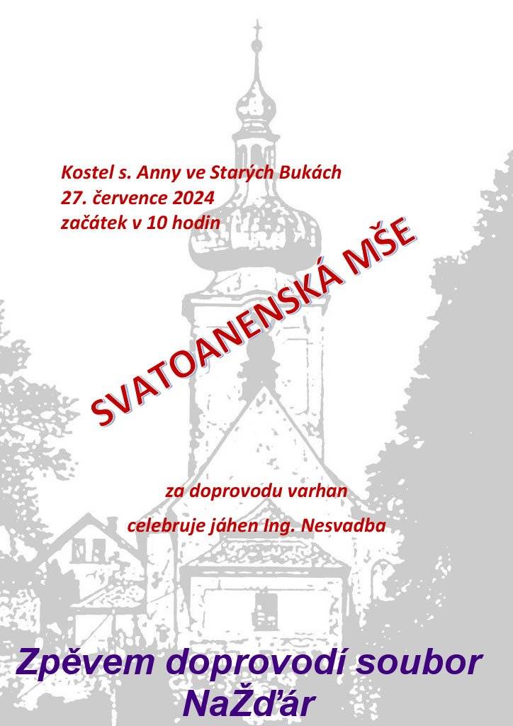 Přijměte pozvání na Svatoanenskou mši do kostela sv. Anny
