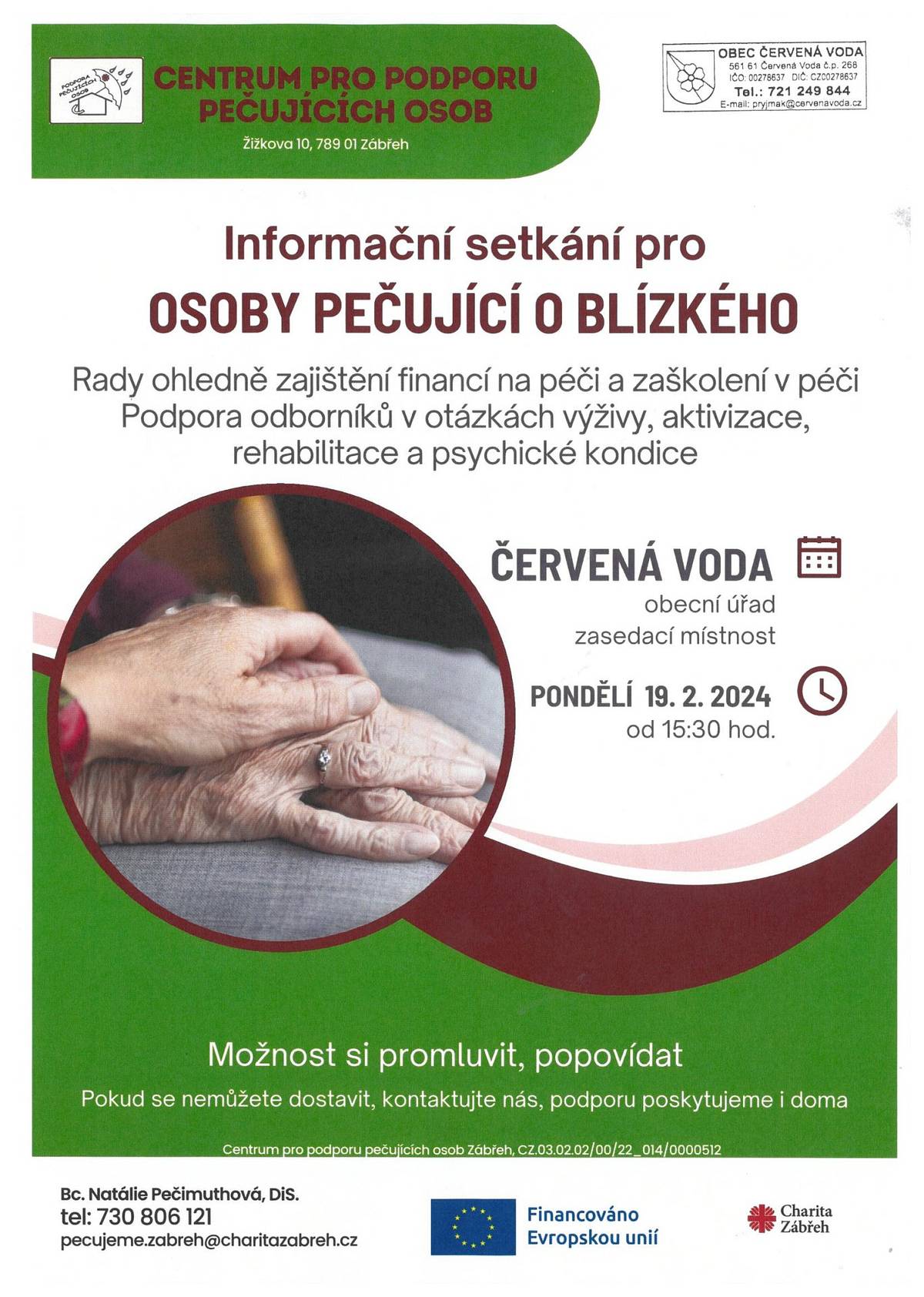 V Červené Vodě v zasedací místnosti v pondělí 19. února 2024 od 15.30 hod.