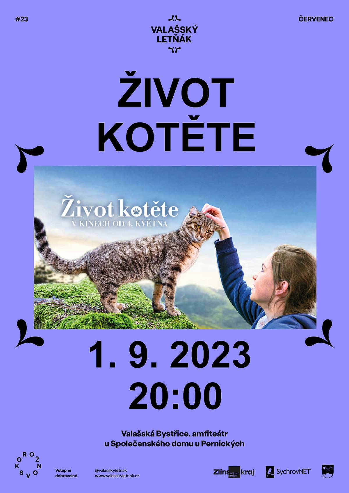 V pátek 1. září v amfiteátru Společenského domu od 20 hodin budeme promítat rodinný film Život kotěte.