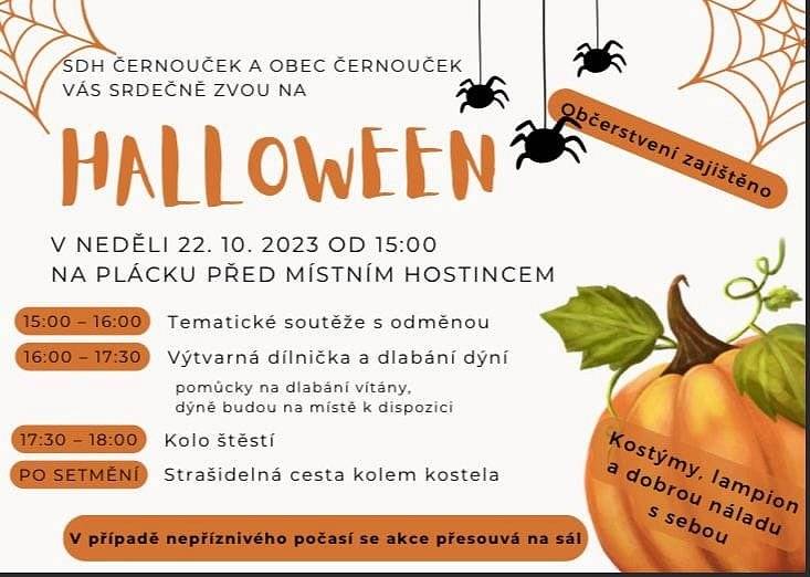 Obec Černouček a SDH Černouček zvou občany na nedělní odpoledne.