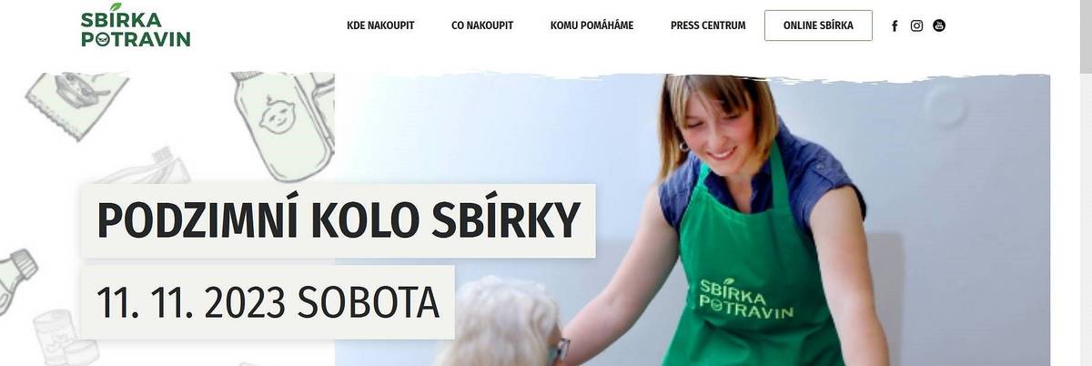 Aktuální podzimní kolo Sbírky potravin se uskuteční v sobotu 11. listopadu 2023 ve více než 2000 prodejnách v rámci celé České republiky. Pomoc je zaměřena zejména na seniory, rodiny v krizi, rodiče samoživitele, pěstounské rodiny, hendikepované občany či lidi bez domova.
Od 7. do 21. listopadu lze také darovat potraviny a drogerii prostřednictvím on-line obchodů Košík.cz, Rohlík.cz a iTesco. Na darování drogistického zboží se v rámci sbírky soustředí drogistické řetězce dm drogerie, ROSSMANN a Teta drogerie. Do posledního kola Sbírky potravin letos na jaře se zapojilo více než 4000 dobrovolníků z řad zaměstnanců obchodních řetězců i neziskového sektoru.
Více informací na www.sbirkapotravin.cz a viz přiložená zpráva.