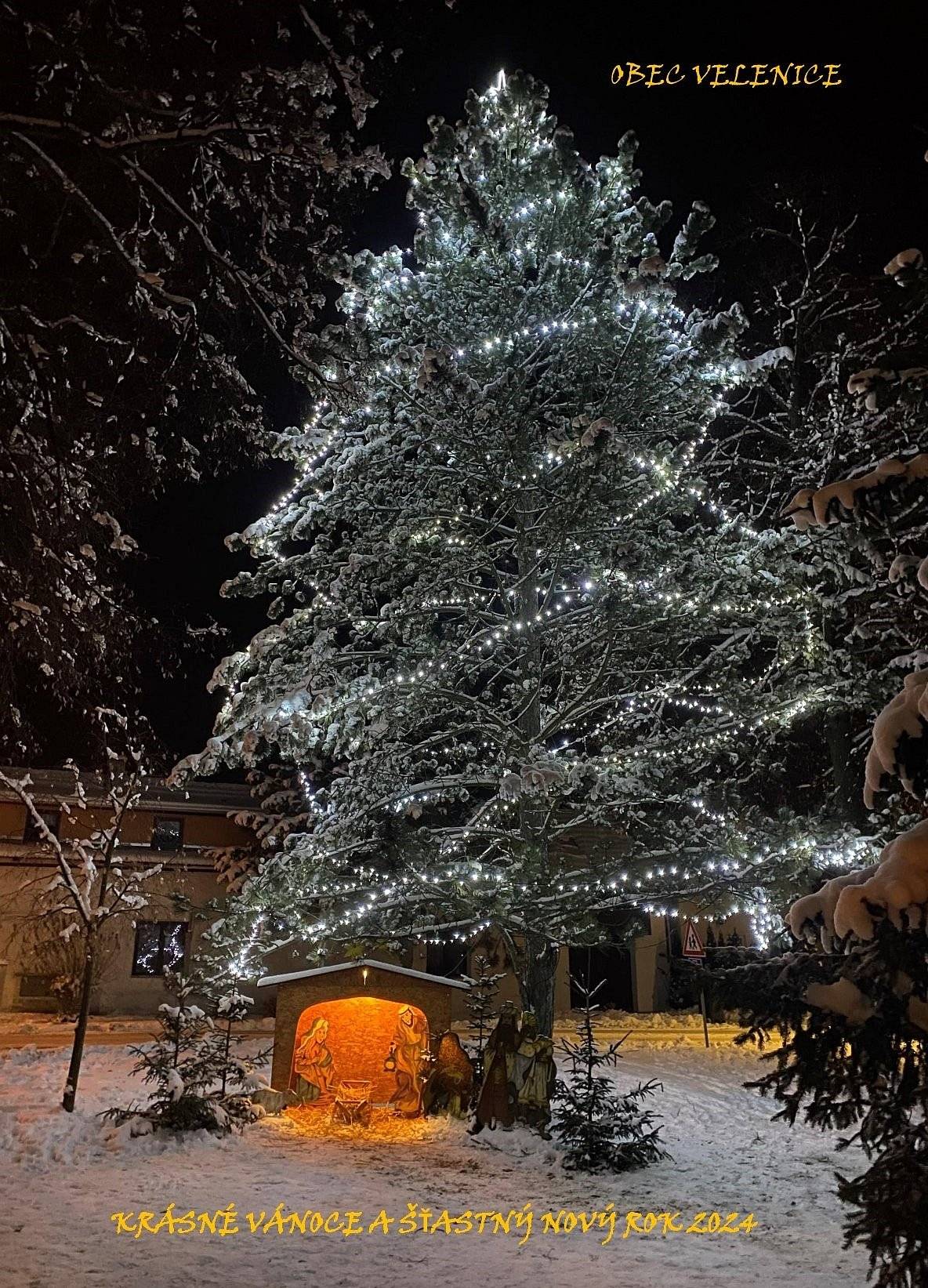 OBEC VELENICE PŘEJE KRÁSNÉ VÁNOCE A ŠŤASTNÝ NOVÝ ROK 2024.