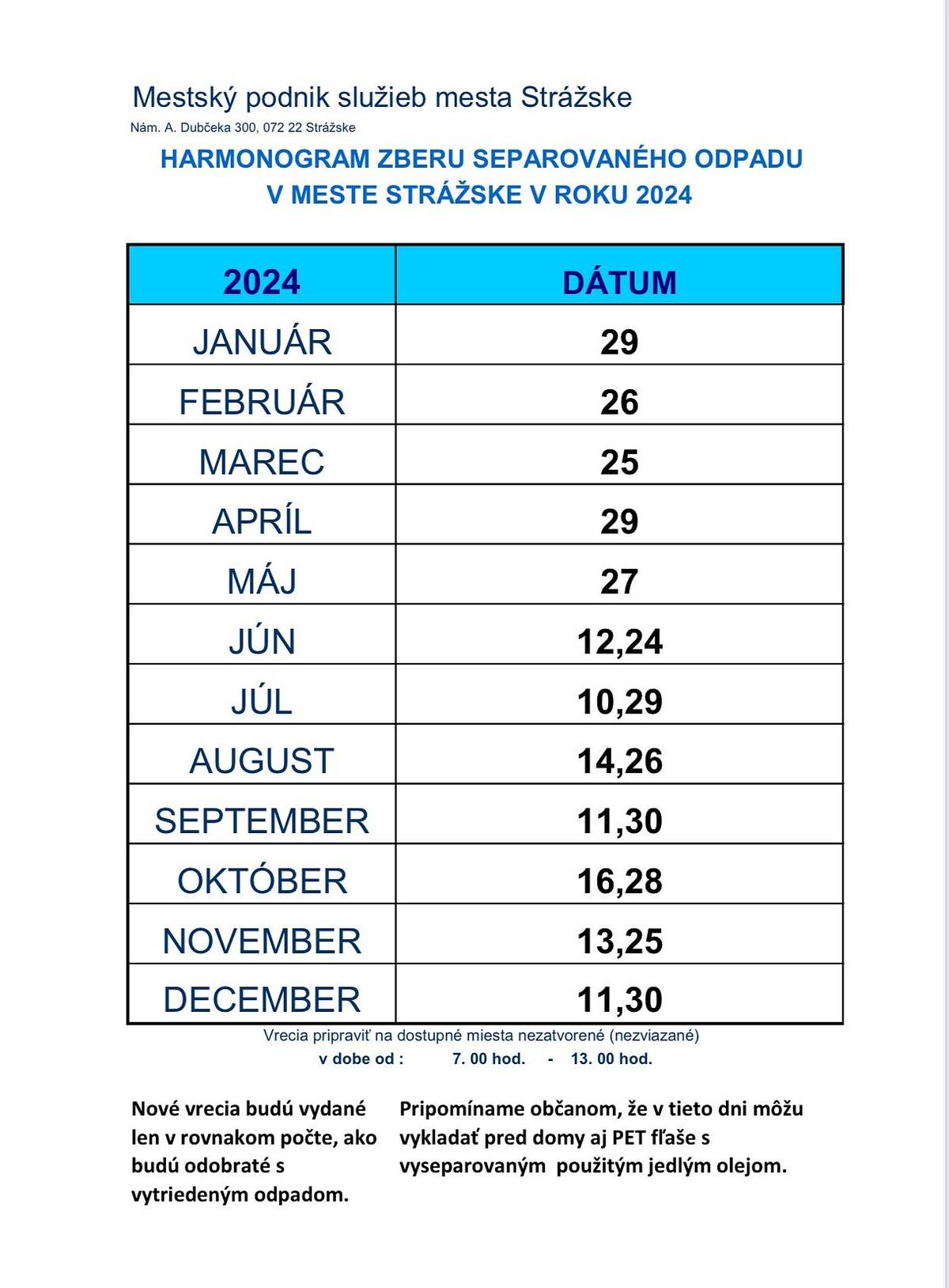 MsPS dopĺňa zber separovaného odpadu na 2 mesačne:
