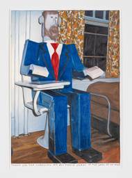 Rinus van de Velde: Thank you for guarding me..., 2019, barevná tužka na papíru, 33,8 x 23,6 cm.