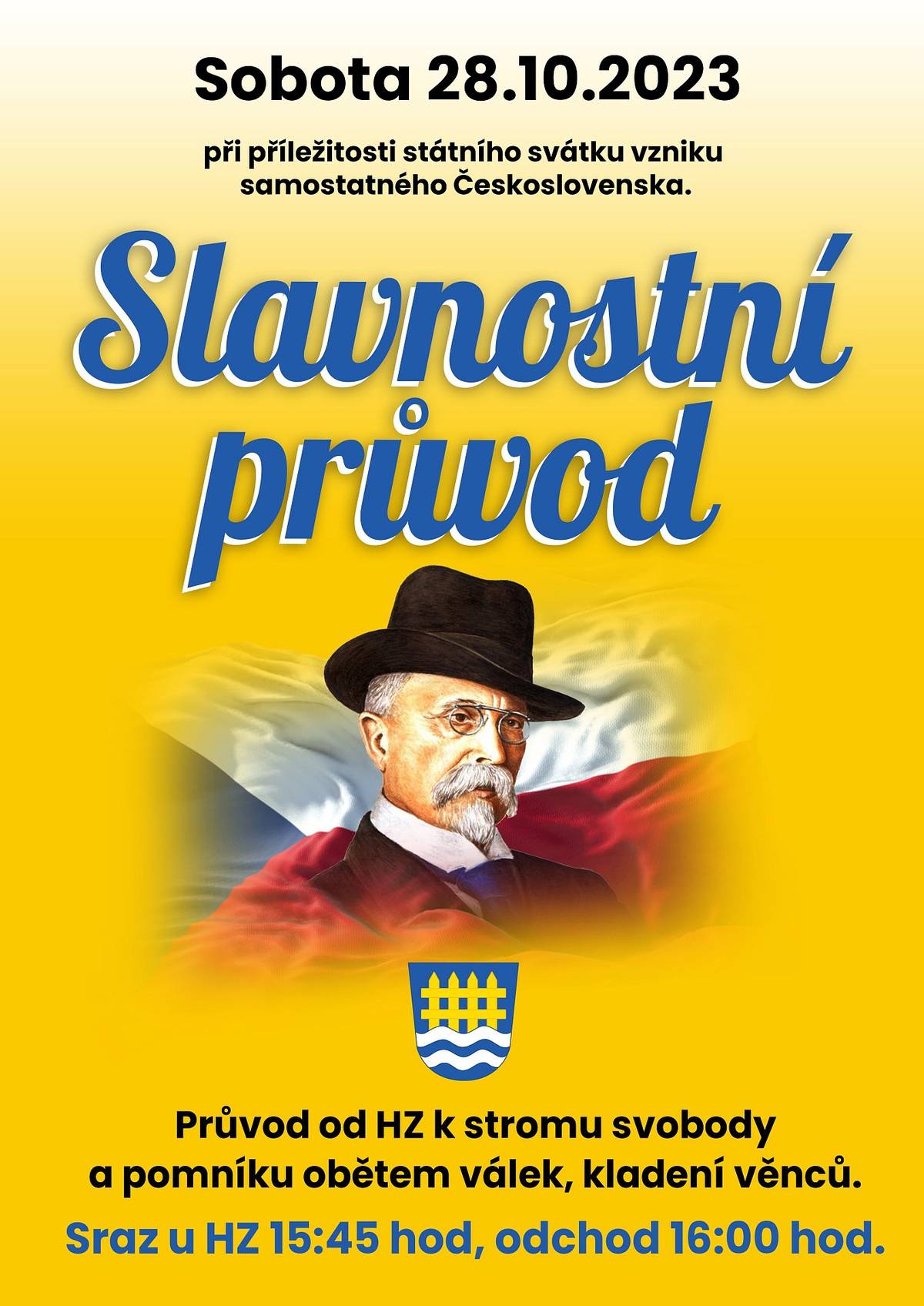Obec Bochoř si Vás dovoluje pozvat do Salvnostního průvodu při příležitosti státního svátku vzniku samostatného Československa. Průvod se uskuteční 28.10.2023 v 16:00 hod ve spolupráci s Klubem vojenské historie. Sraz účastníků je 15:45 hod u hasičské zbrojnice. 
Všichni jsou srdečně zváni.
Obec Bochoř