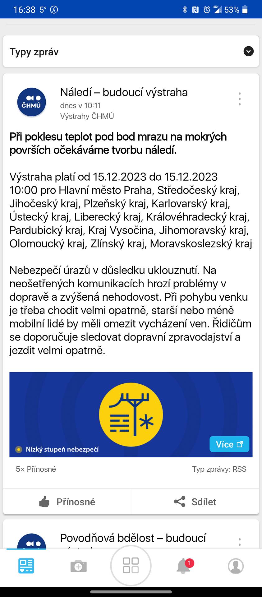 Pozor, od zitra platí výstraha před náledím. Tak opatrně.
.