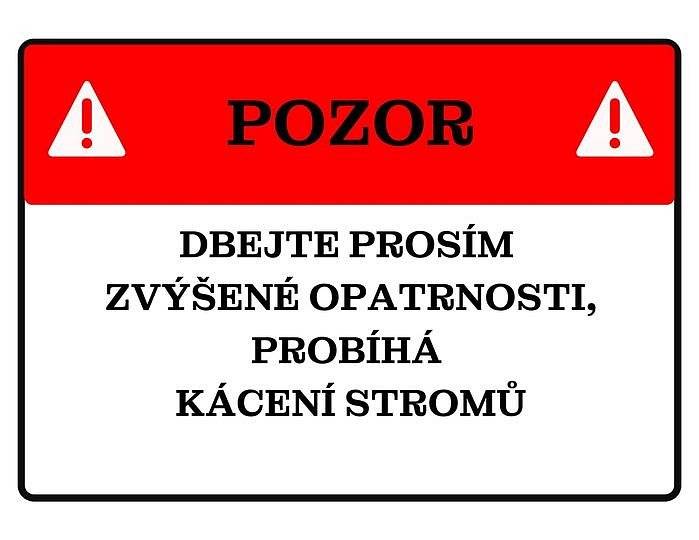 V pátek 22. března 2024 bude probíhat kácení stromů  podél silnice č. 11, a to v úseku od prodejny Korálek po mateřskou školu na Bílé Vodě.

Kácení stromů probíhá v souvislosti s přípravou výstavby chodníku.