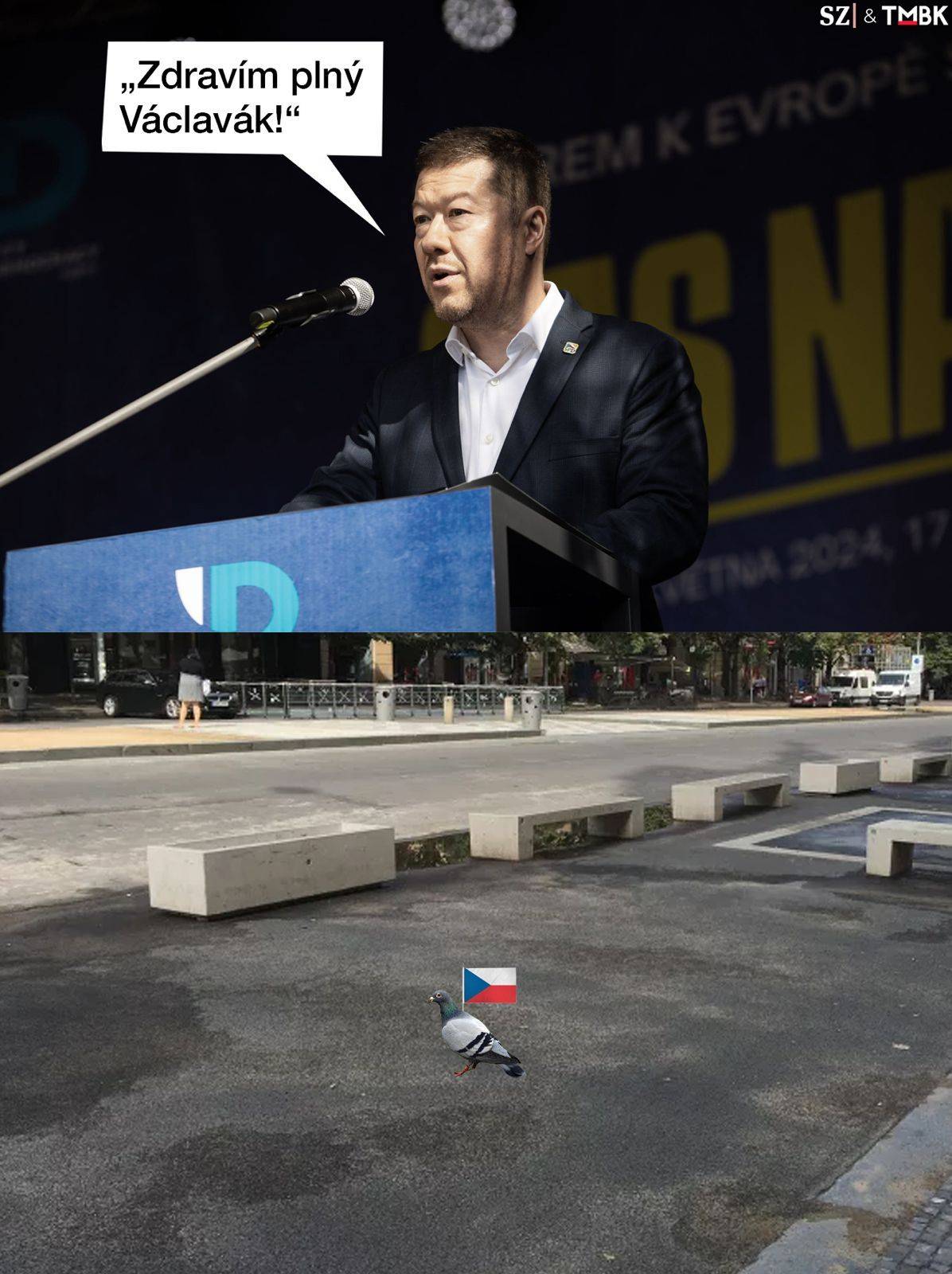 Šéf SPD svolal na Václavské náměstí velkou akci a holedbal se, že „zaplní Václavák“. Nepřijely hvězdy z jiných krajně pravicových stran a hlavně nedorazili ani „jeho lidé“. Hrál se totiž hokej…