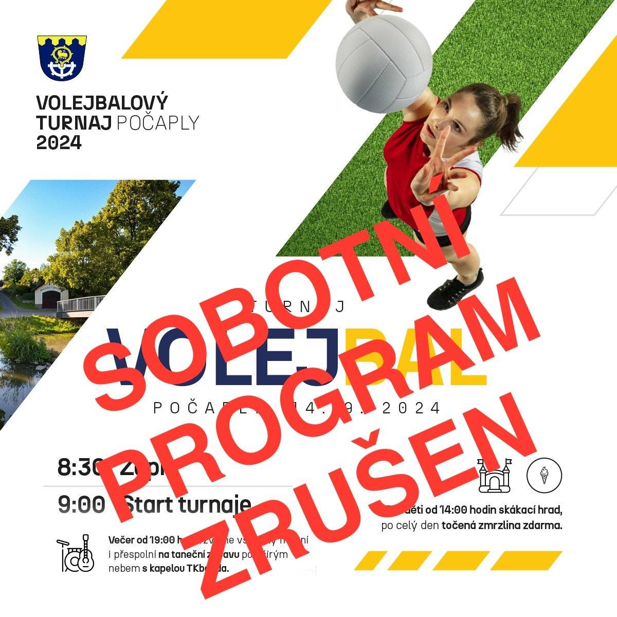 Milí přátelé a sousedé, vzhledem k nepřízni počasí bude sobotní program na hřišti v Počaplech bohužel zrušen. Děkujeme za pochopení.