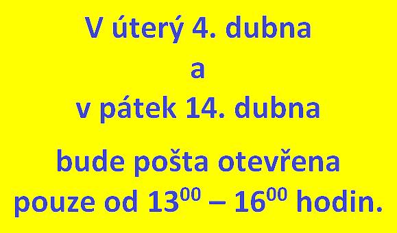 Změna otevírací doby.