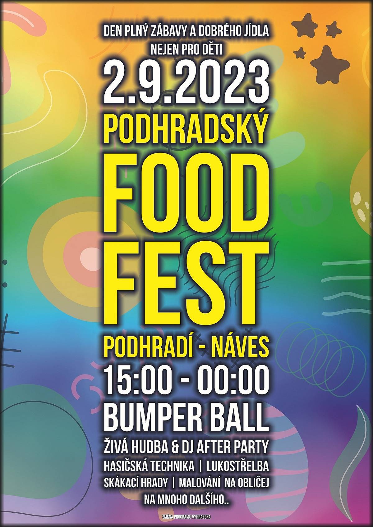 Podhradí - náves 2.9.2023 od 15,00 hodin.