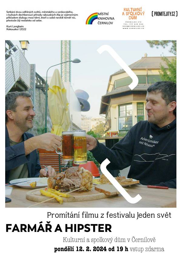 Informujeme občany, že je ordinace MUDr. Oberreitera dočasně uzavřena, a to do odvolání. Ordinace bude dostupná pouze v Třebechovicích p. O.


Zveme vás na promítání filmu Farmář a hipster z festivalu Jeden svět. Promítání se uskuteční v pondělí 12. 2. 2024 od 19 hodin v Kulturním a spolkovém domě v Černilově. Vstup zdarma. Pořádá Místní knihovna v Černilově


Kominictví Menšík bude v naší obci dne 13.2.2024 provádět kontroly a čištění komínů, spalinových cest, po domluvě i frézování, vložkování i výstavba nových komínových těles. Cena za čištění a kontrolu i se zprávou o provedení kontrol a čištění činí 460,-Kč. Zájemci se mohou objednávat u naší operátorky na telefonním čísle +420 722 944 385.

Dramatický kroužek ZŠ Černilov srdečně zve na pohádku „ O chudém královstvíčku“, která proběhne 14. února v 17:00 hodin v Sokolovně v Černilově. Vstupné je dobrovolné.

Zveme vás na večer s keramickou hlínou, kde si můžete vlastnoručně vyrobit svou originální dekoraci na jaro. Předvelikonoční keramika proběhne ve čtvrtek 15. února od 18:30 do 20:30 hod v Kulturním a spolkovém domě v Černilově. Cena za dva večery je 400 Kč, úhrada je předem v Místní knihovně.

