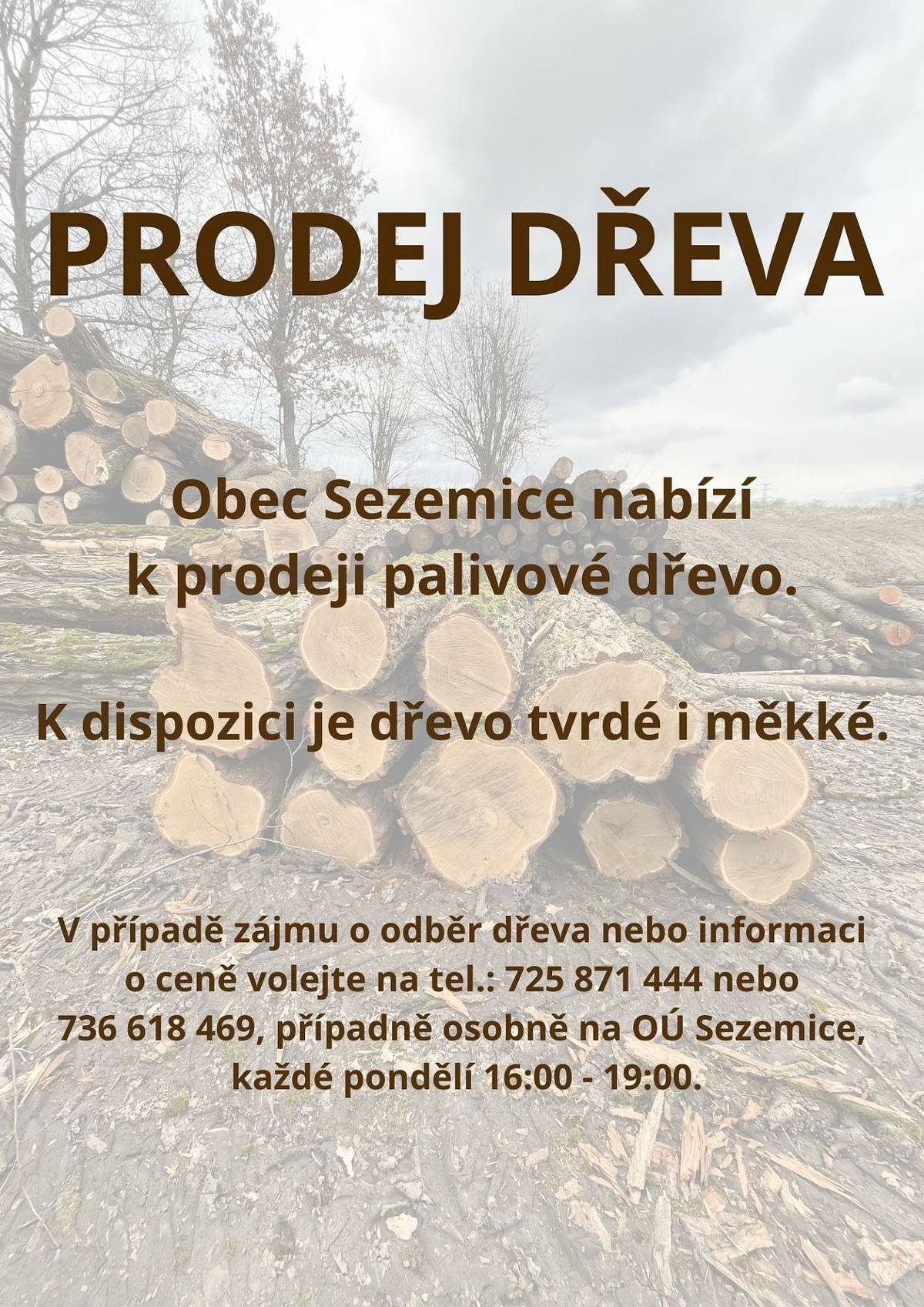 Nabízíme k prodeji palivové dřevo