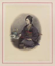 Stránka z alba Japonské pohledy a kostýmy, Jednotlivé portrétní snímky nemají obvykle žádný popis. Dílo je ve sbírkách Metropolitního muzea v New Yorku.