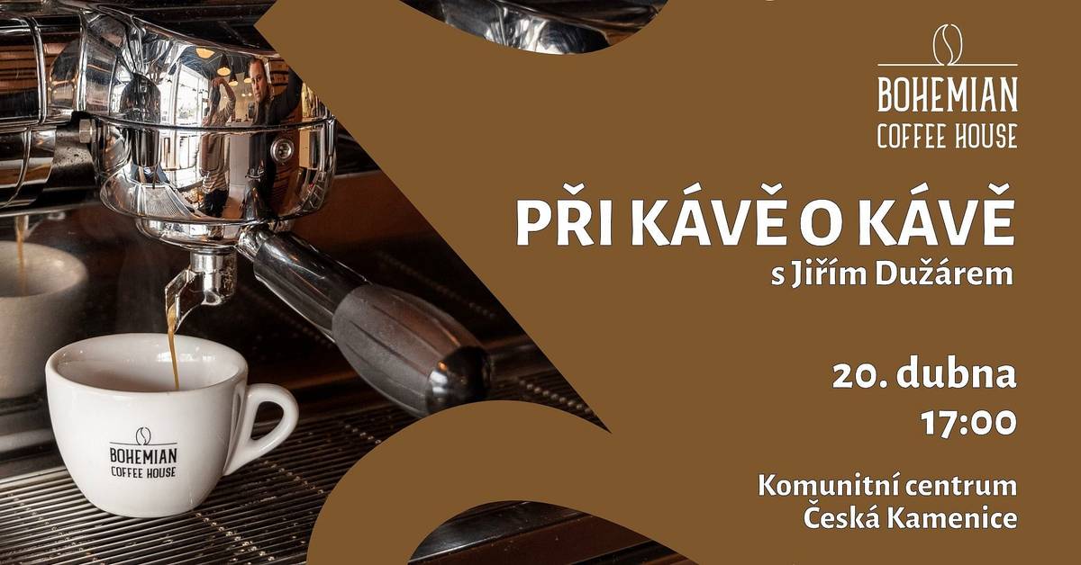 Ve čtvrtek 20.4. od 17 hodin se v TIC uskuteční přednáška Při kávě o kávě nejen o pražení a konzumaci kávy v podání Jiřího Dužára z Bohemian Coffe House. Ochutnávka kávy samozřejmostí! Těšíme se na vaši účast!