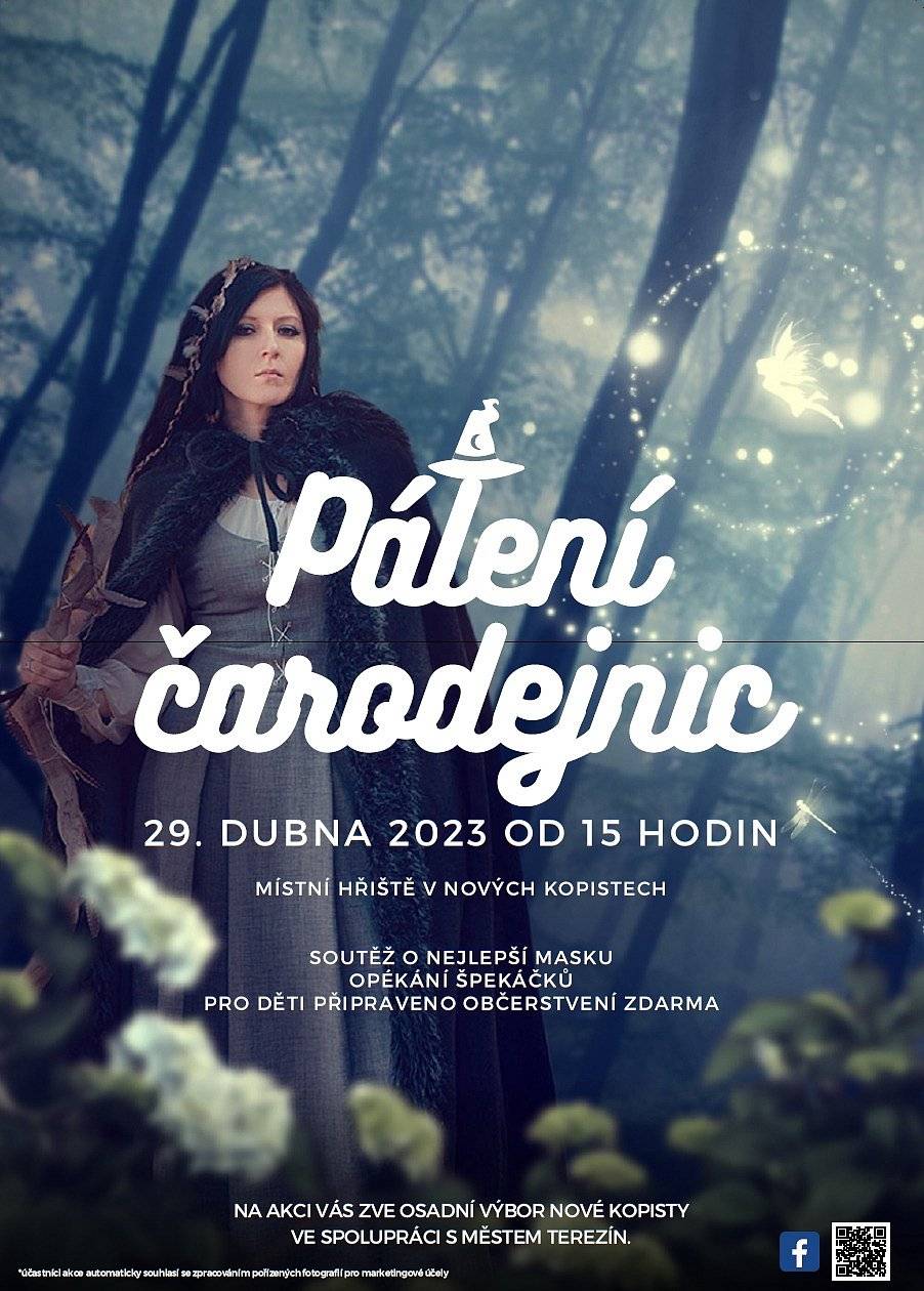 Pozvánka na 
 PÁLENÍ ČARODĚJNIC 
Hřiště Nové Kopisty, 29. 4. 2023